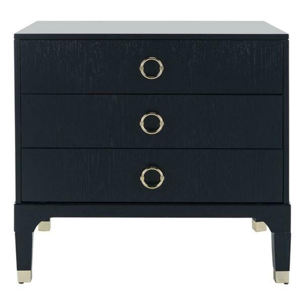 Safavieh 28 X 30 X 19 In. Lorna 3 Drawer Contemporary Night Stand, Navy FOX6232B